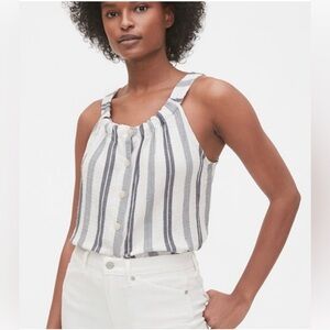 GAP Button-Front 100% Cotton Gauze Tank Top - Size Small